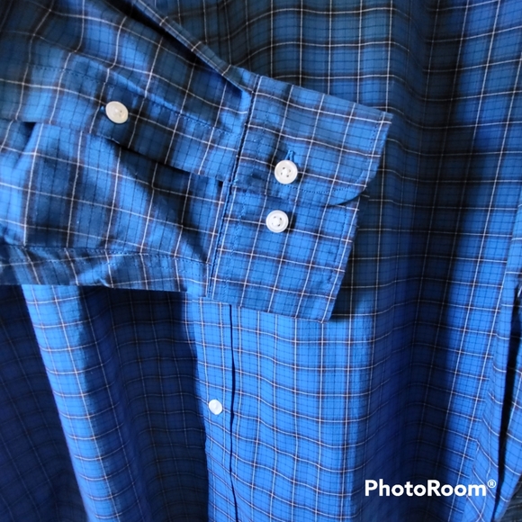 🌿Members Mark Men's Blue Plaid Poplan Longsleeve Button-Down XL-Nice! - Picture 4 of 7